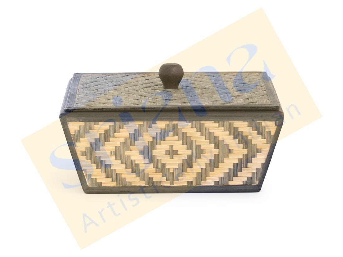 Bamboo Patterned Square Box With Lid