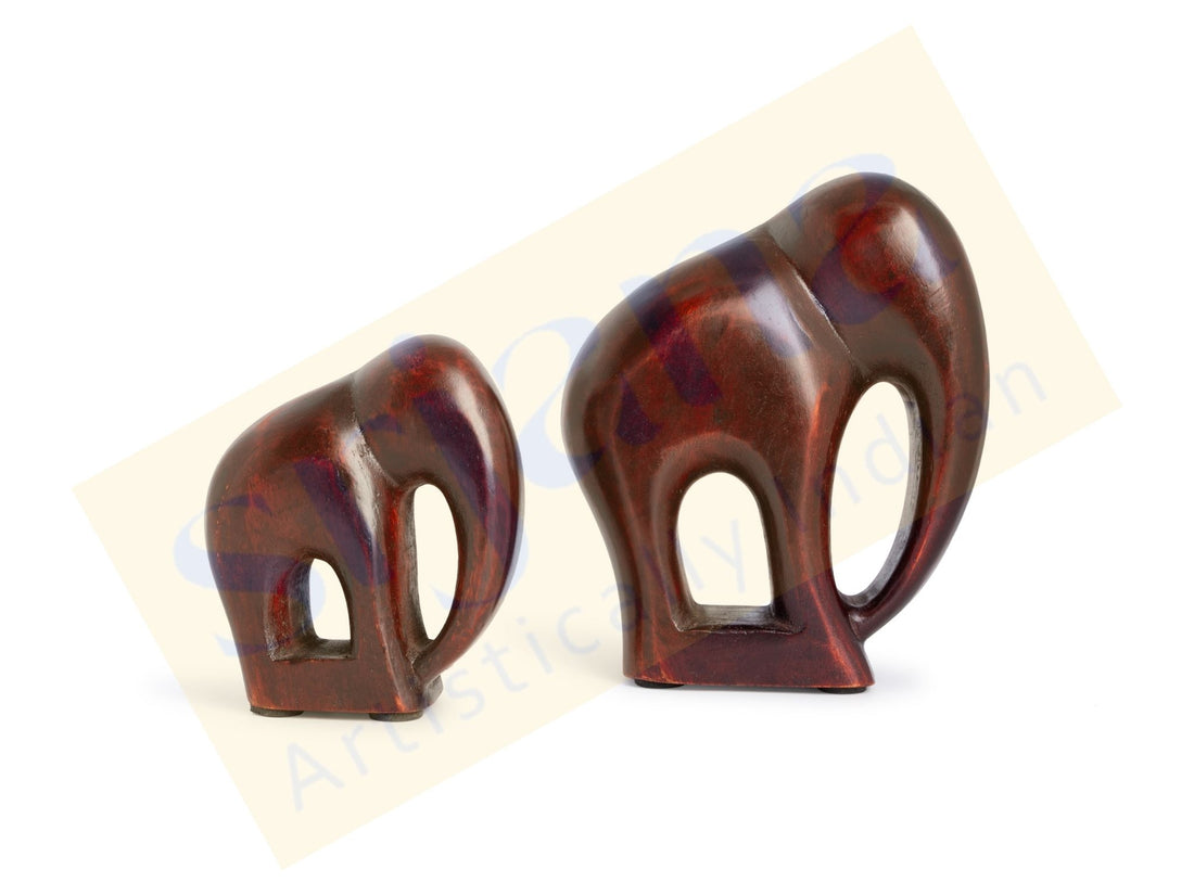 Handcrafted Mango Wood Elephant Pair