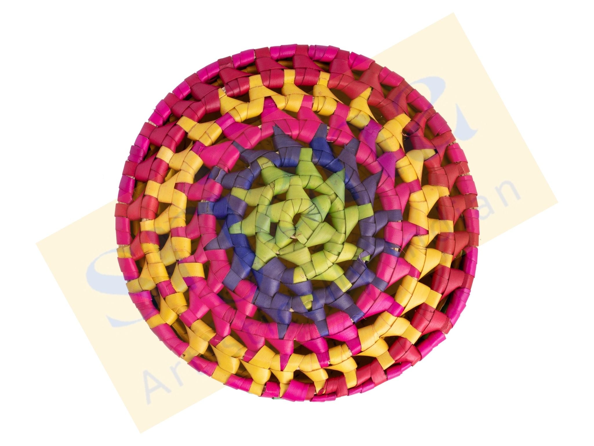 Handwoven Colorful Round Basket