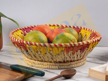 Handwoven Round Moonj Grass Basket