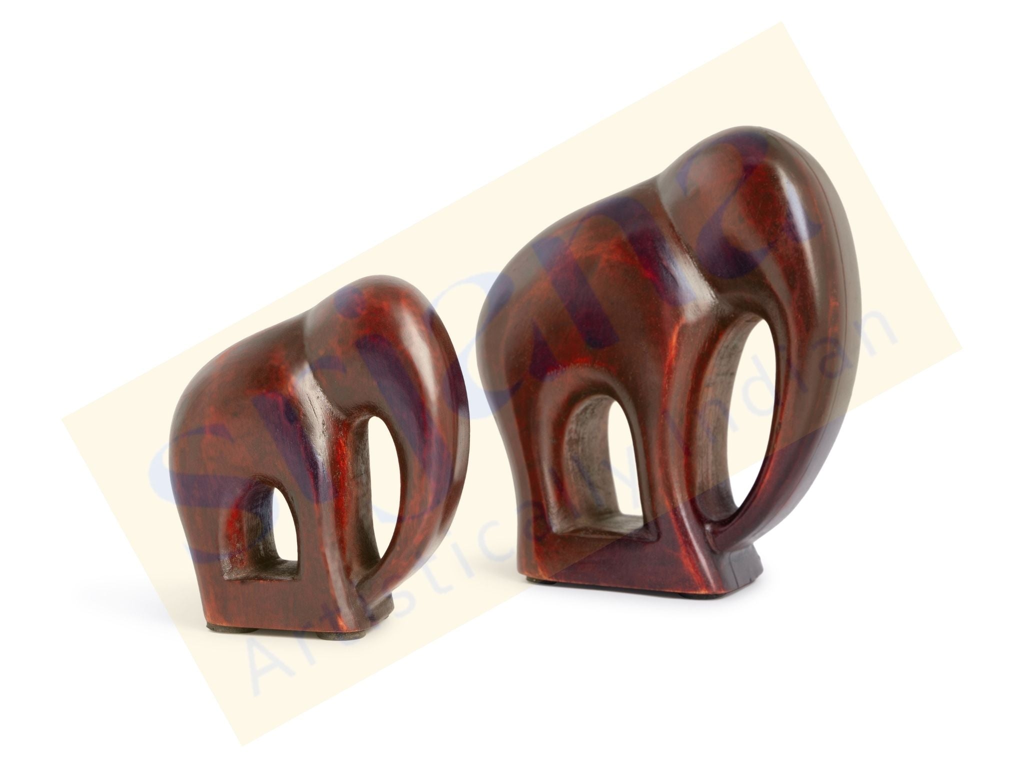 Handcrafted Mango Wood Elephant Pair