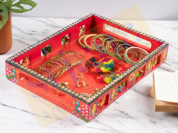 Handpainted Wooden Storage Tray