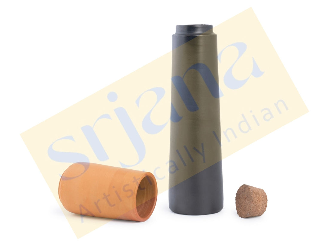 Terracotta Black Bottle with Tumbler