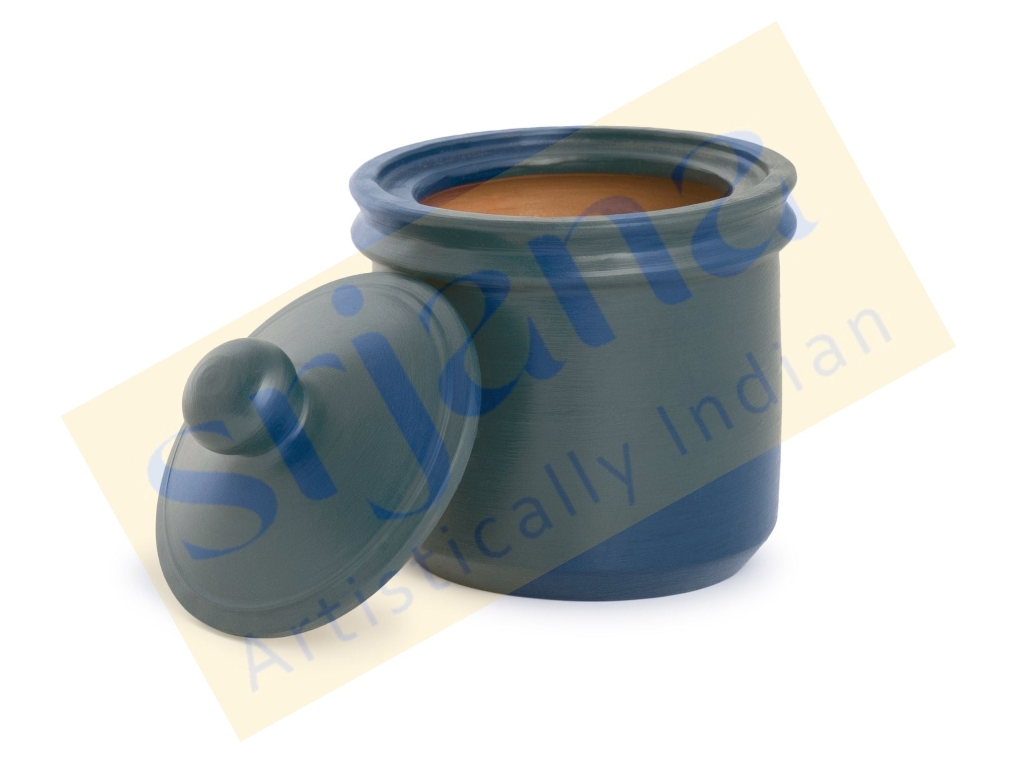 Handcrafted Terracotta Cylindrical Jar with Lid