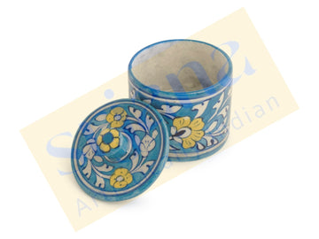 Blue Pottery Box with Lid
