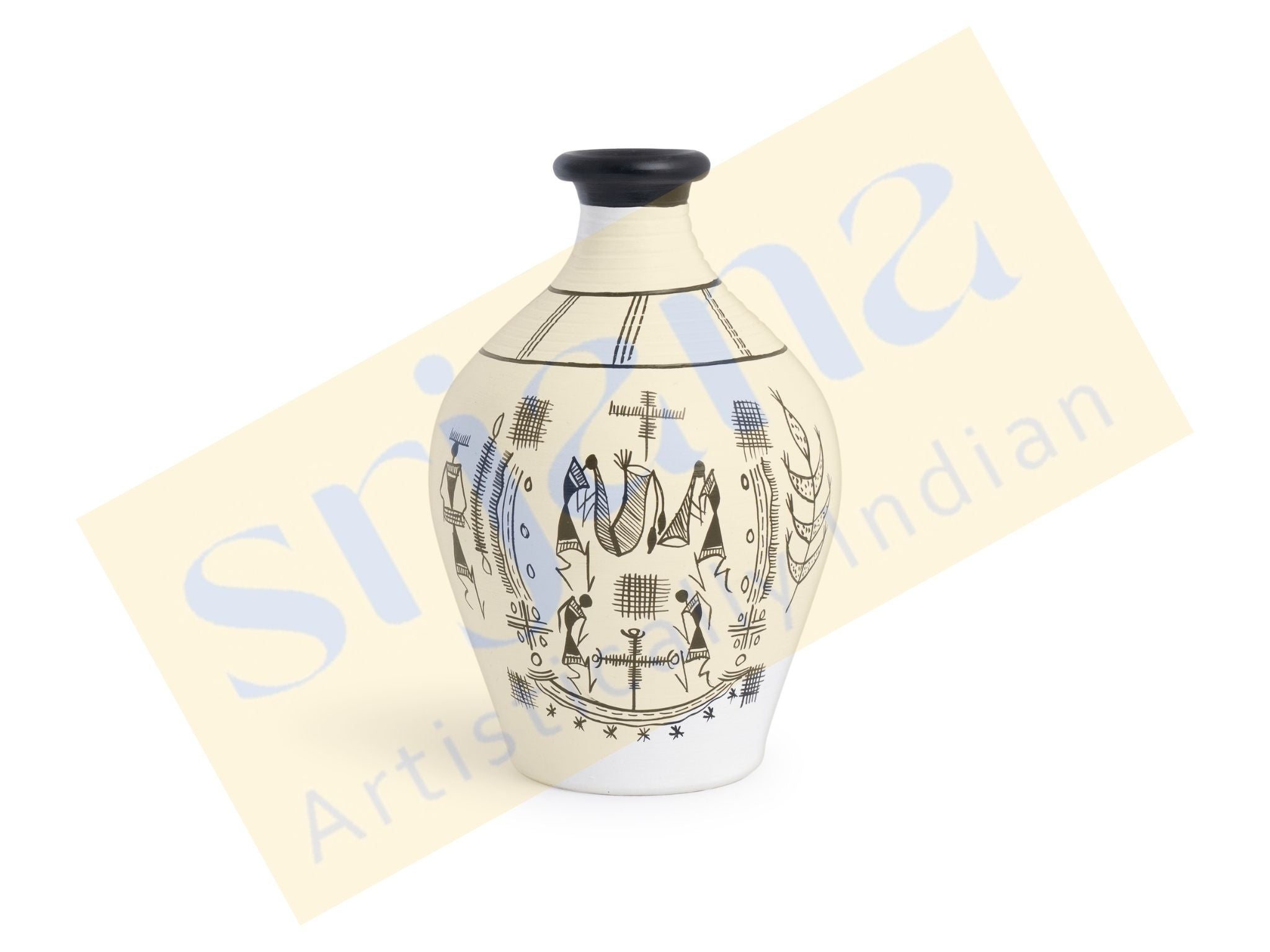 Handcrafted Terracotta Hand-Painted Vase