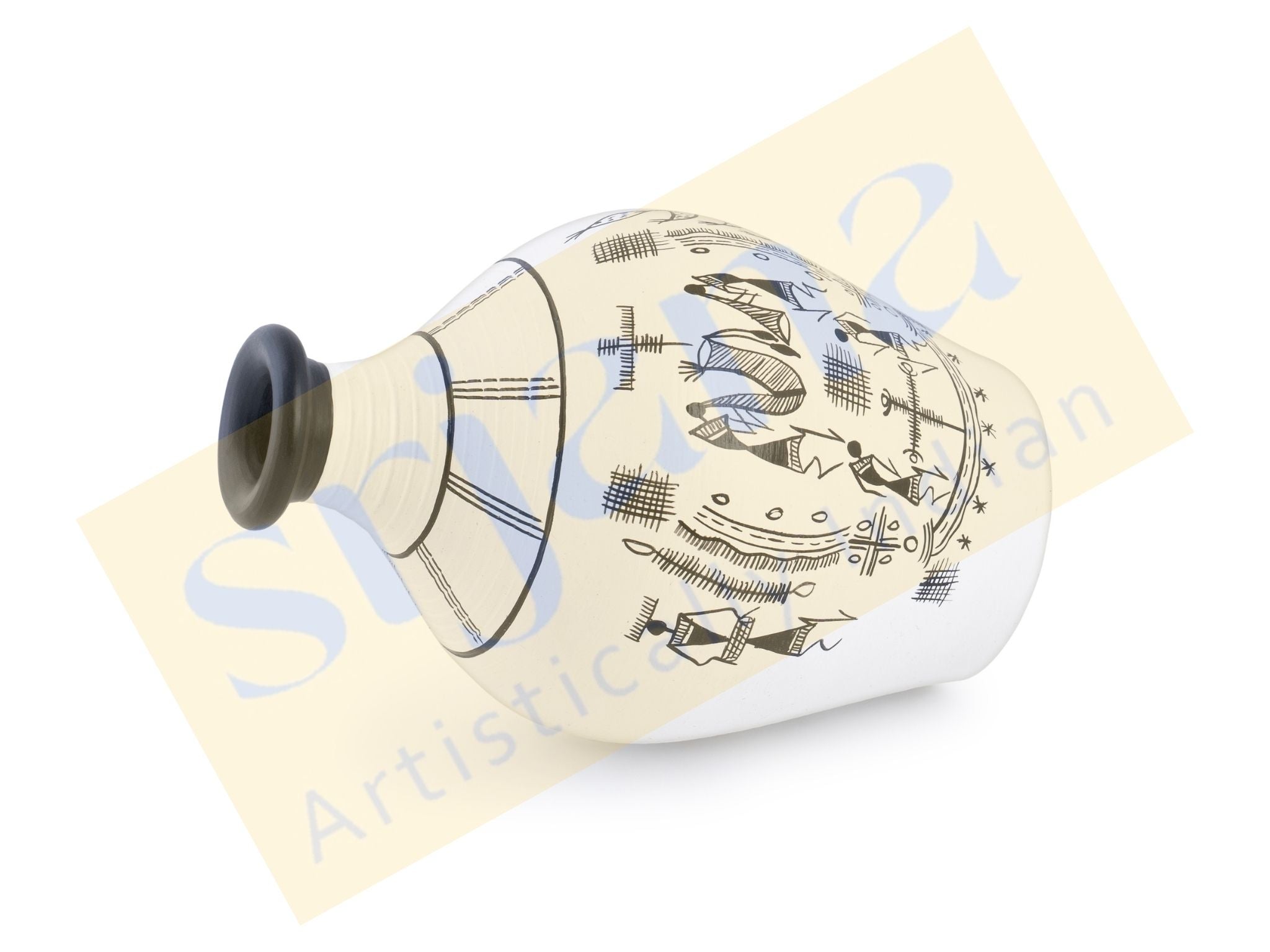 Handcrafted Terracotta Hand-Painted Vase