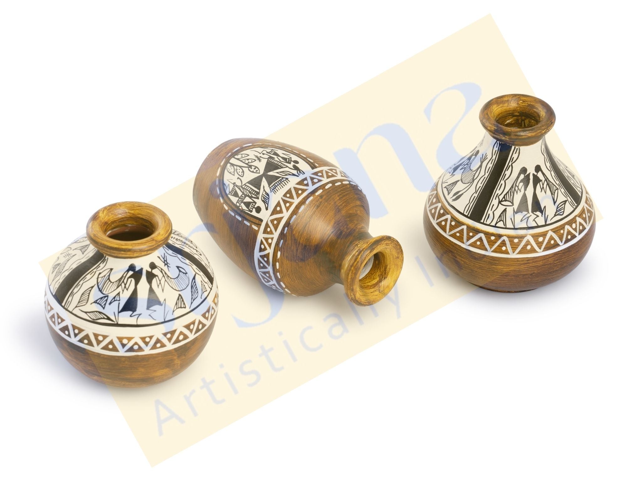 Hand-Painted Terracotta Vase