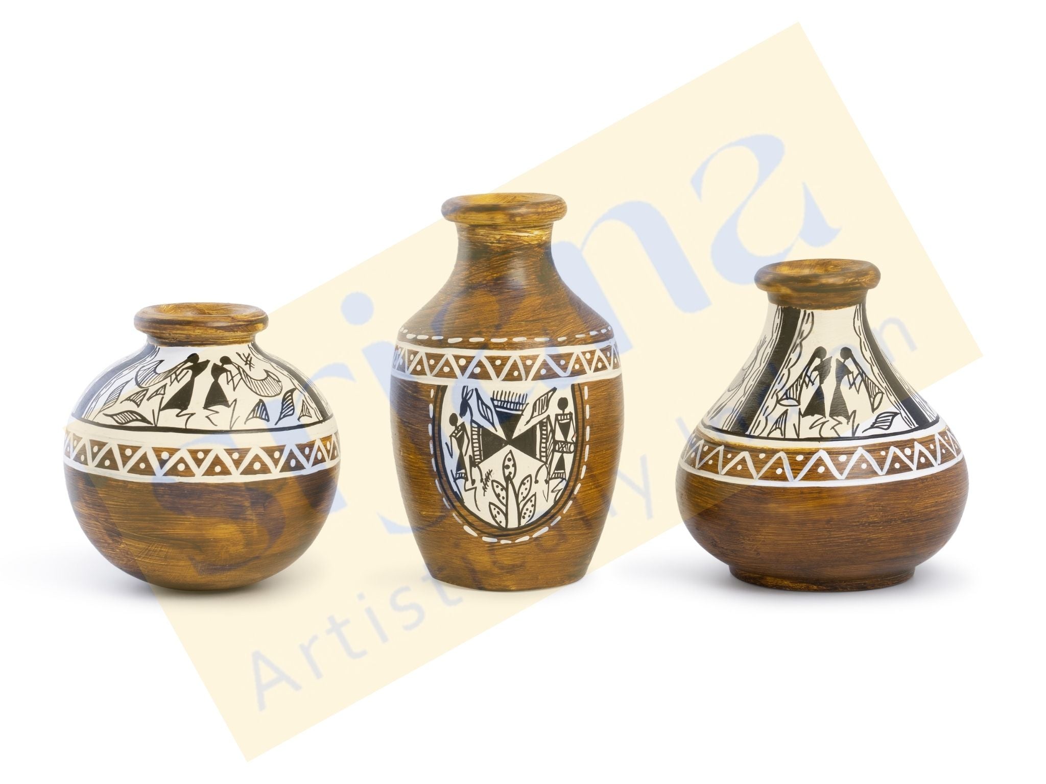 Hand-Painted Terracotta Vase