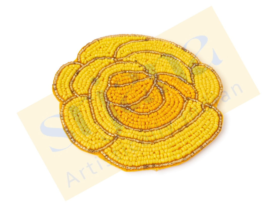 Beaded Rose Shaped Coasters