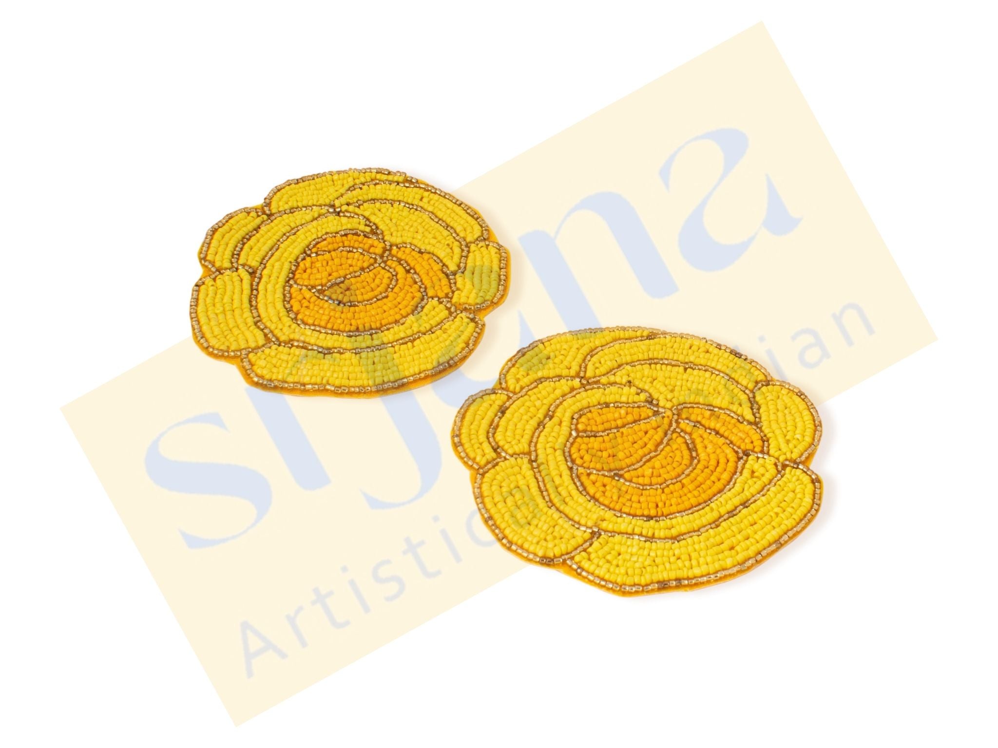 Beaded Rose Shaped Coasters