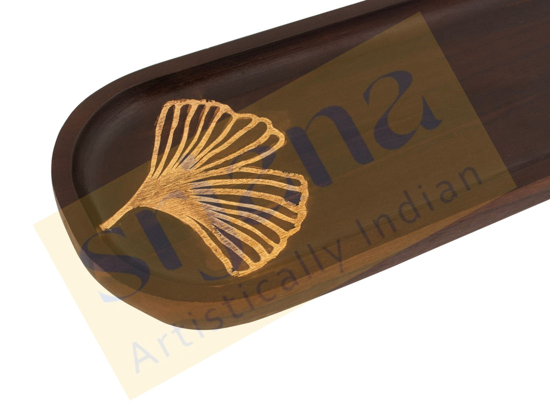 Wooden Snack Tray With Laser Cut Flower