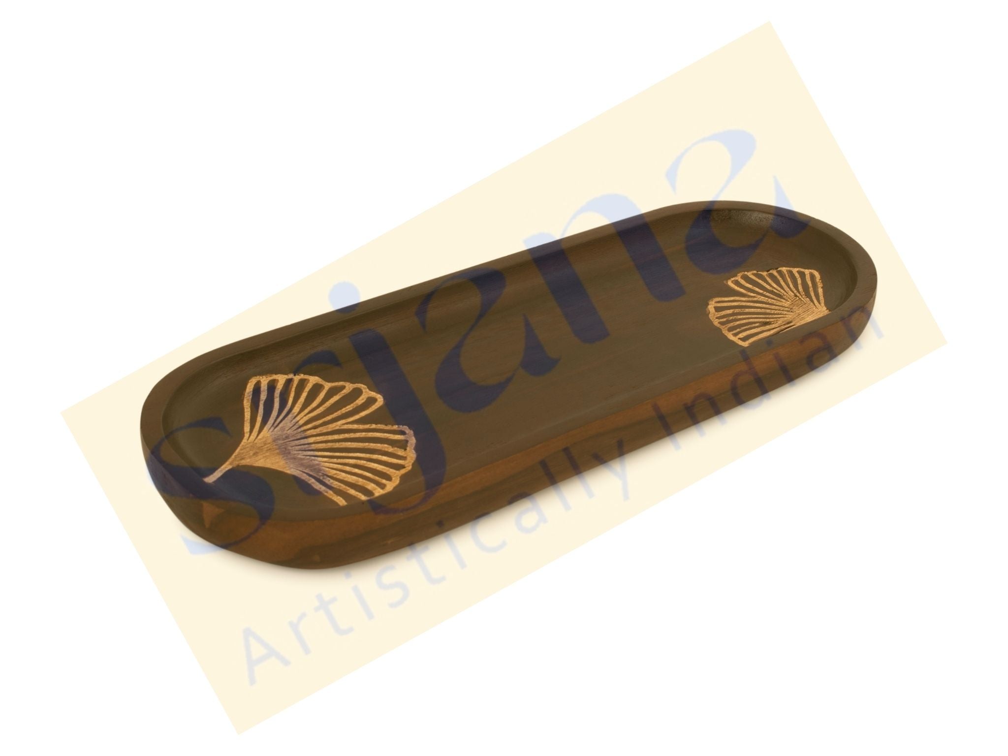 Wooden Snack Tray With Laser Cut Flower