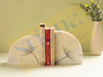 Marble Bookends With Mother of Pearl Inlay Work
