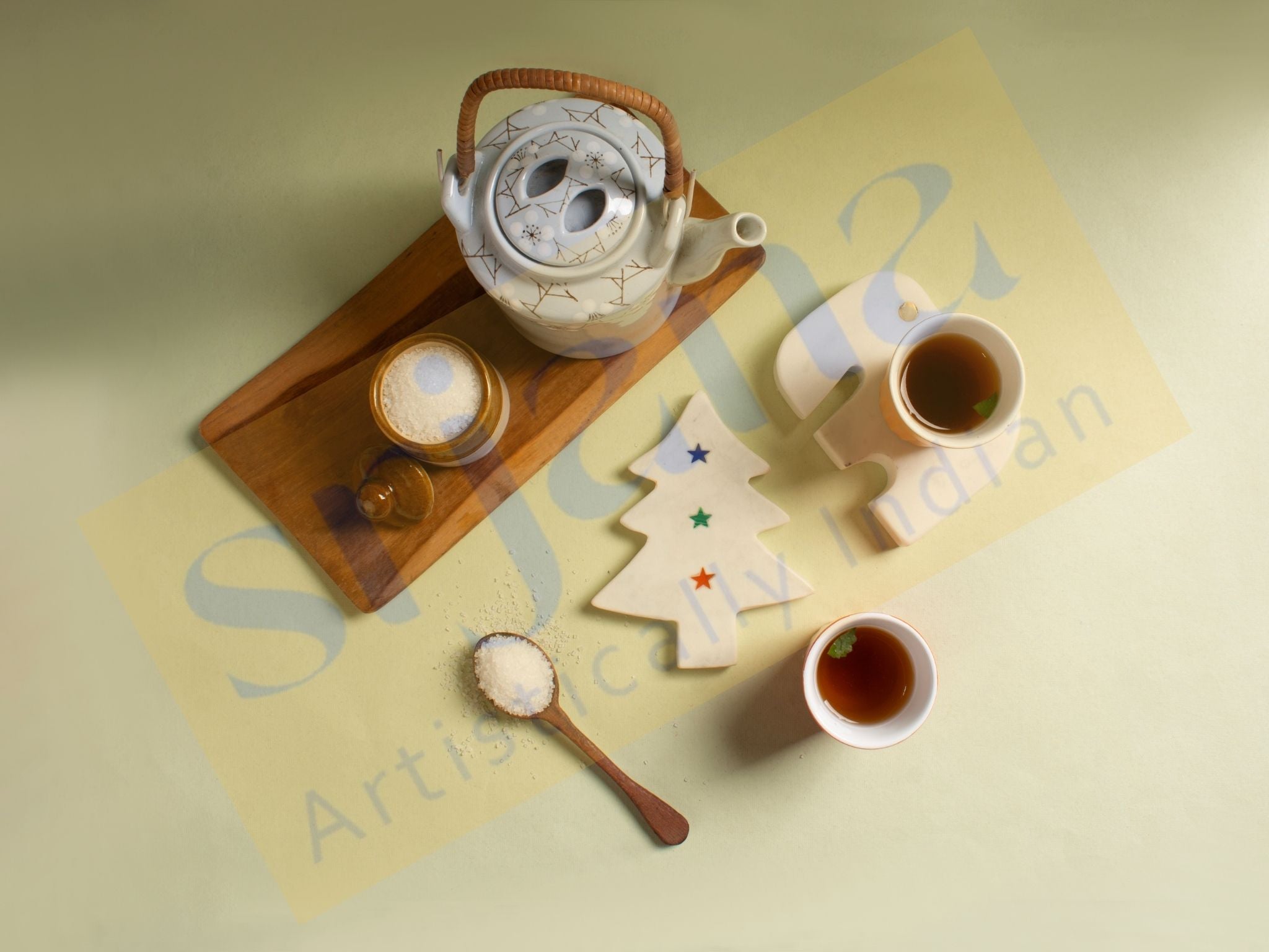 Christmas Tree Shaped Marble Coaster