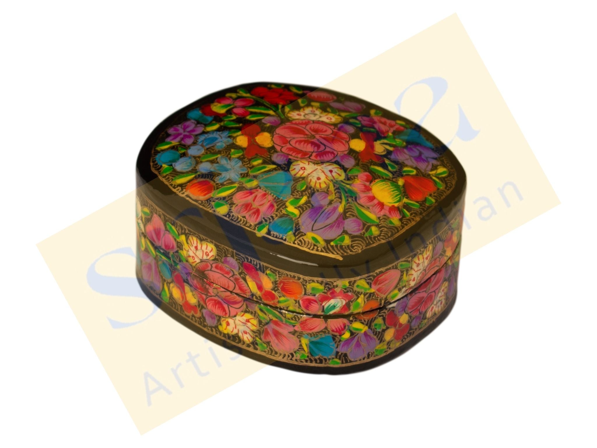 Hand Painted Paper Mache Box