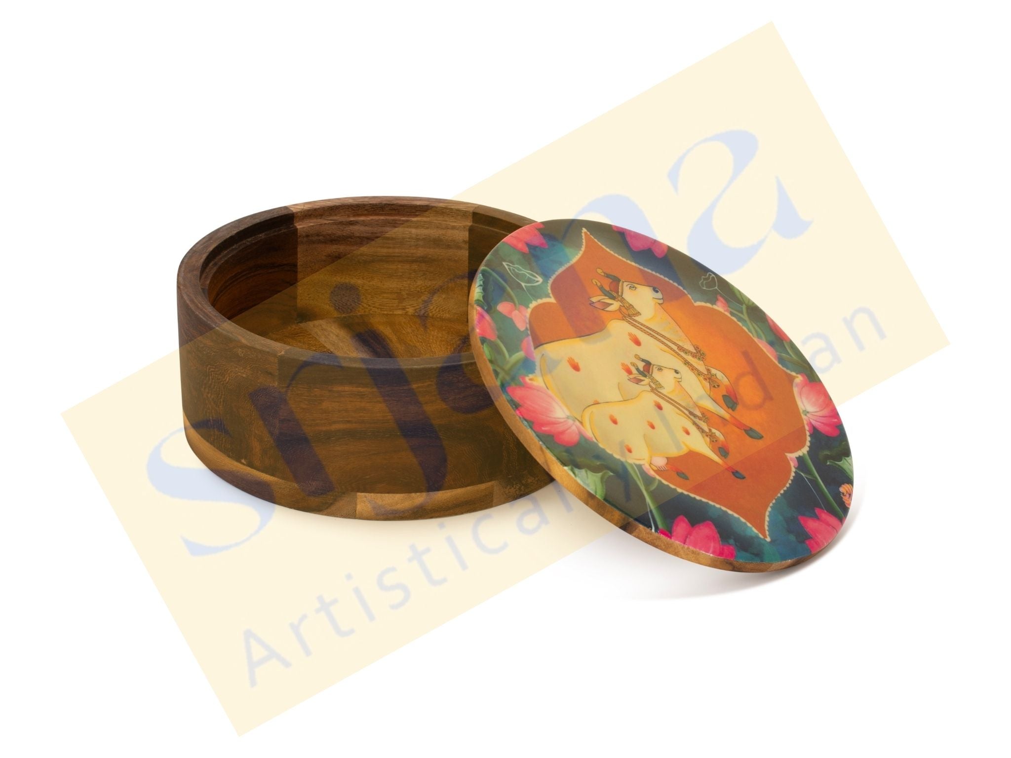 Wooden Round Multipurpose Box