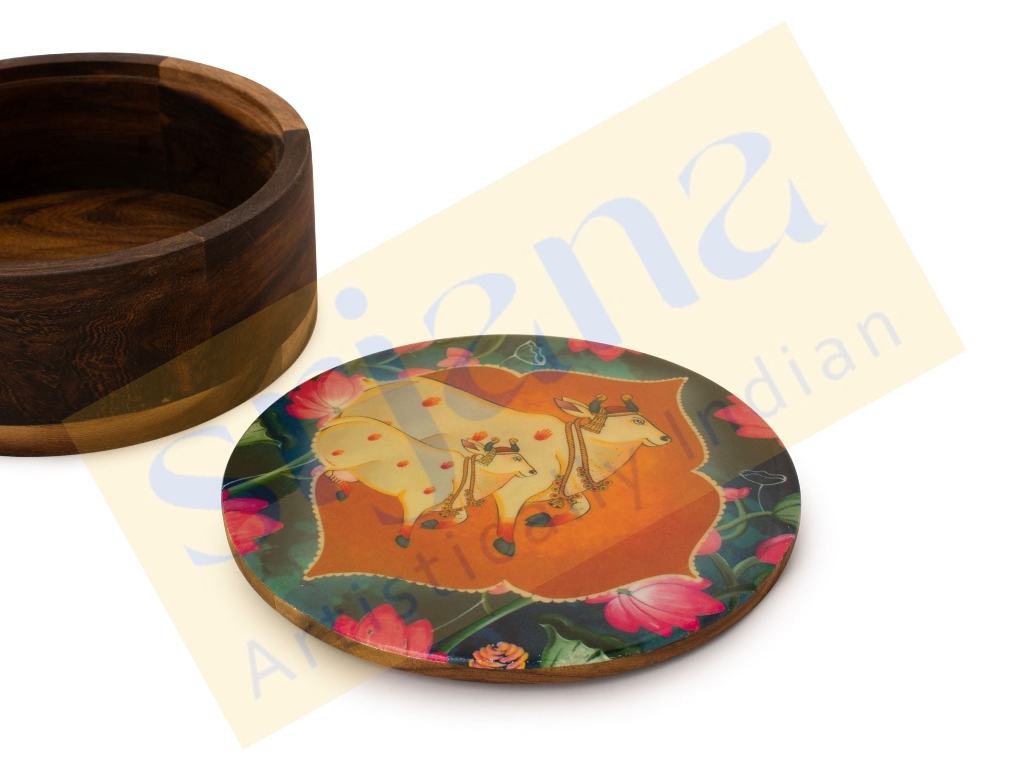 Wooden Round Multipurpose Box
