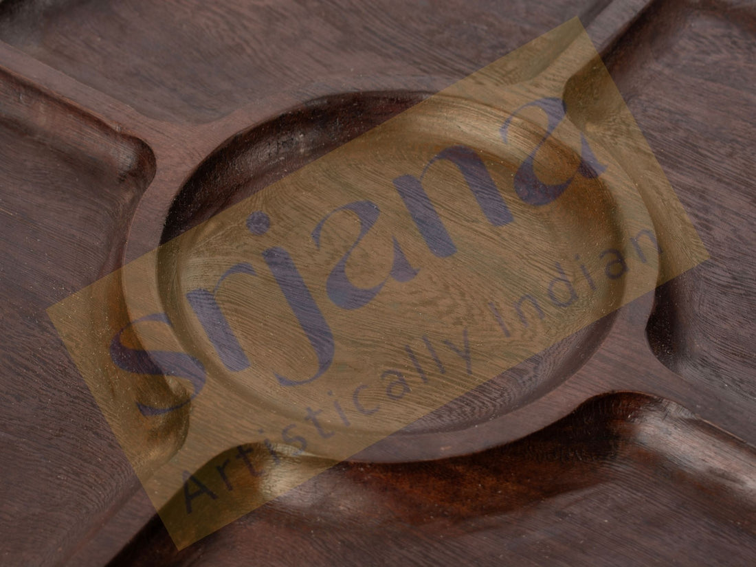 Wooden Snack Tray With Sections