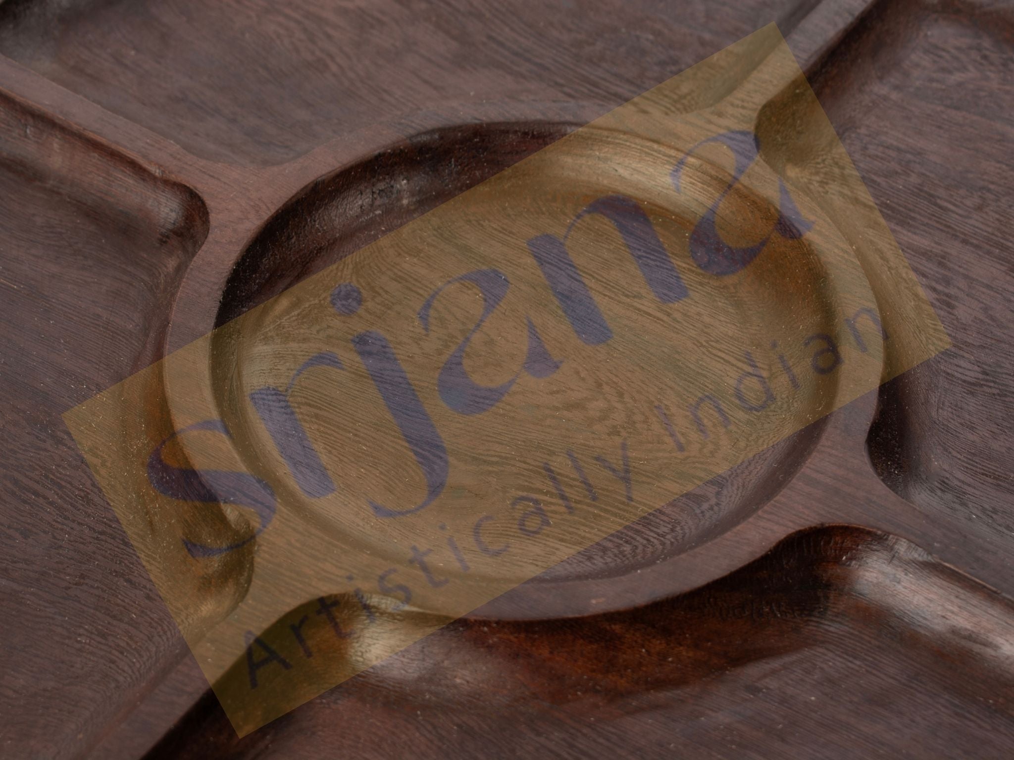 Wooden Snack Tray With Sections