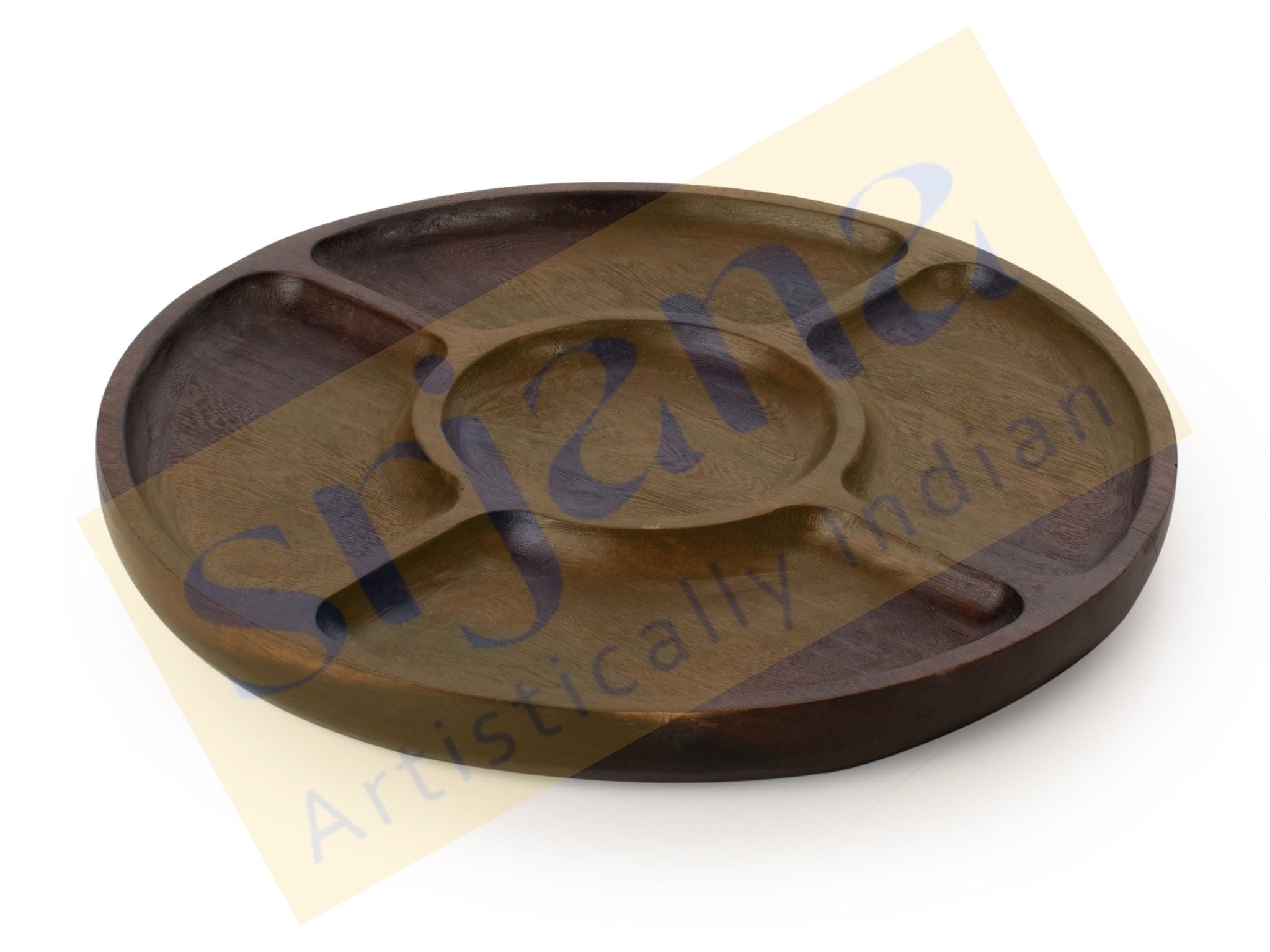 Wooden Snack Tray With Sections