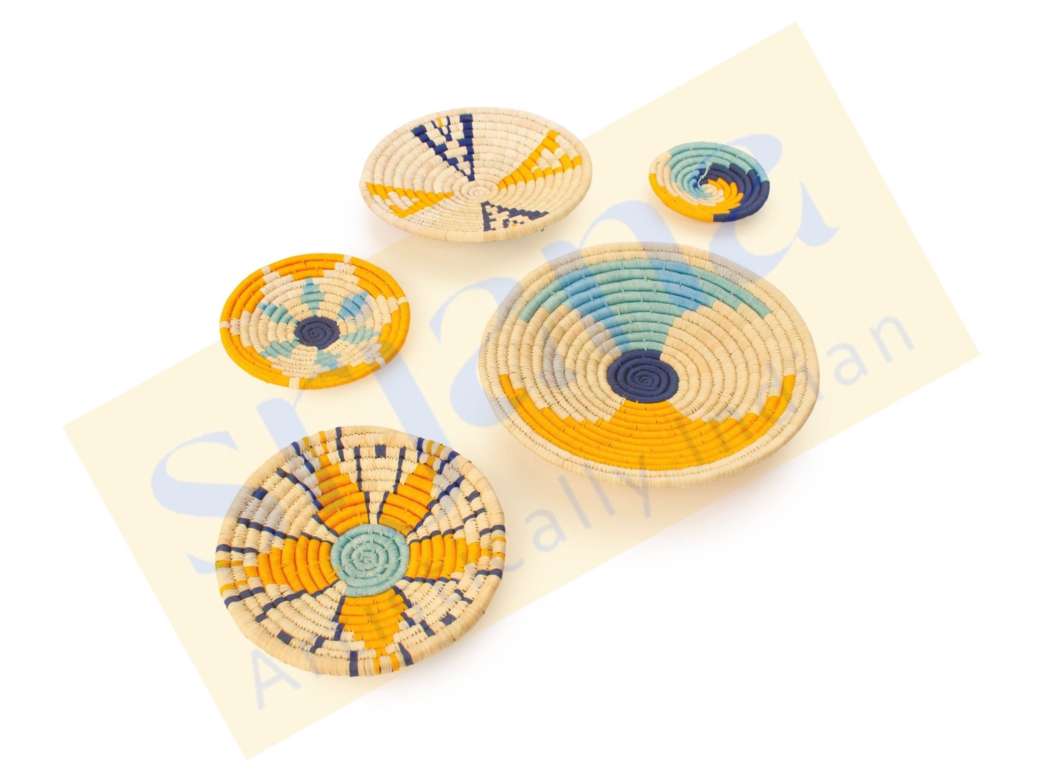 Sabai Grass Patterned Wall Hanging Set (Set of 5)