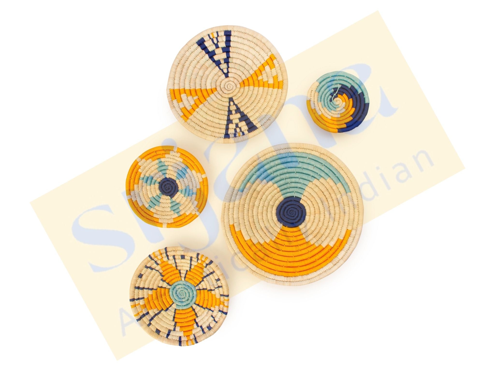 Sabai Grass Patterned Wall Hanging Set (Set of 5)