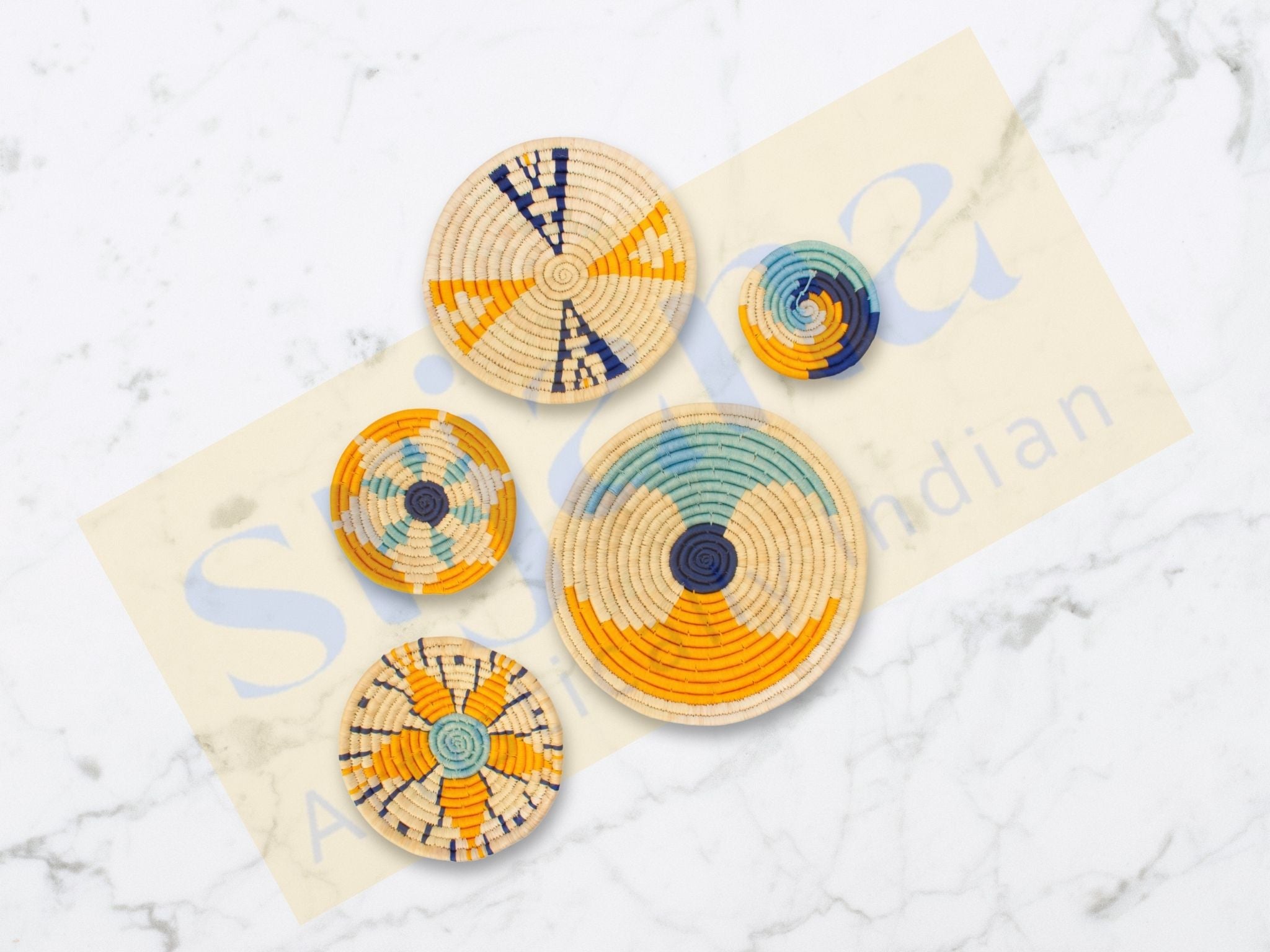 Sabai Grass Patterned Wall Hanging Set (Set of 5)