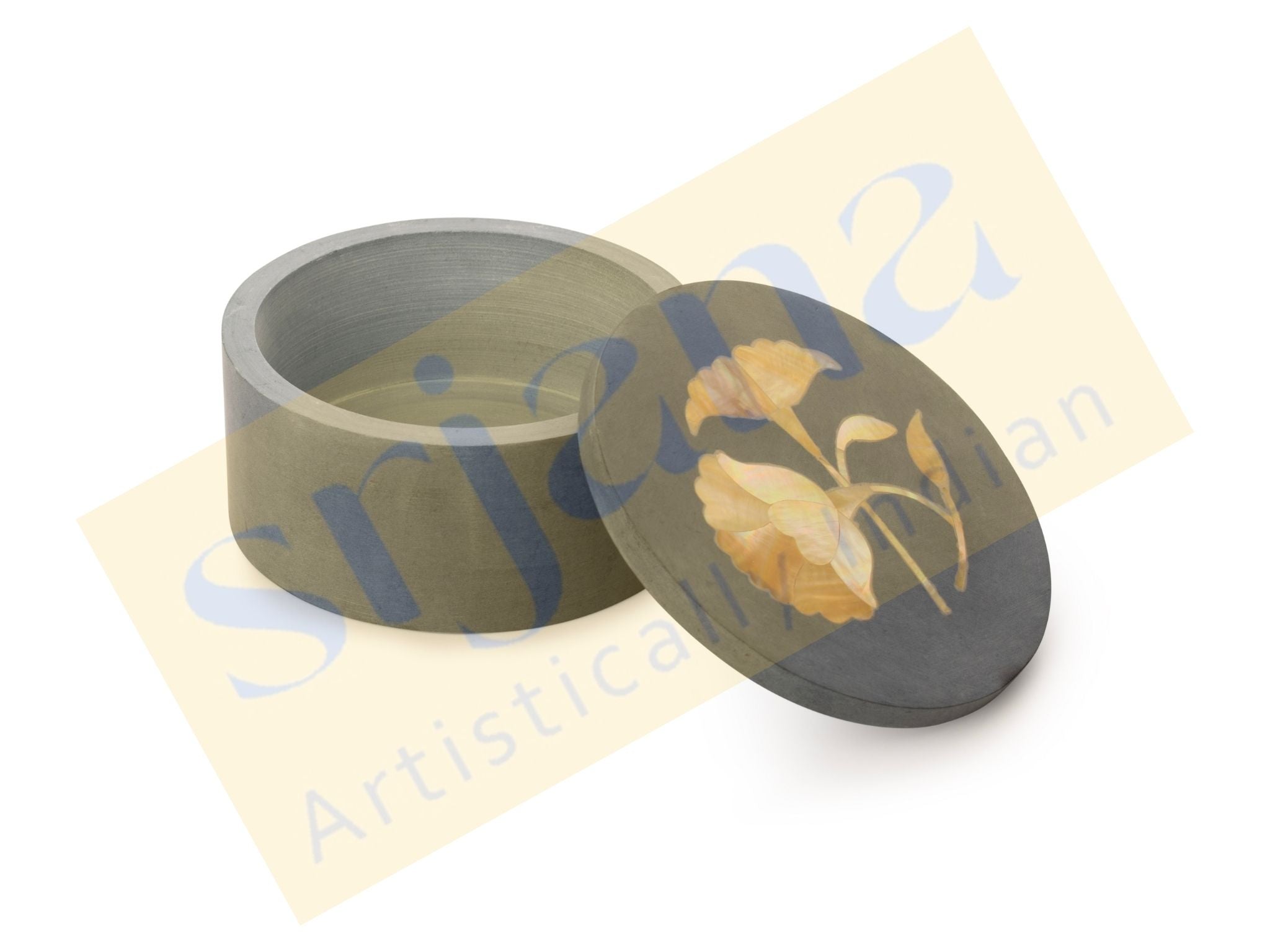 Marble Trinket Box With Mother of Pearl Inlay Work