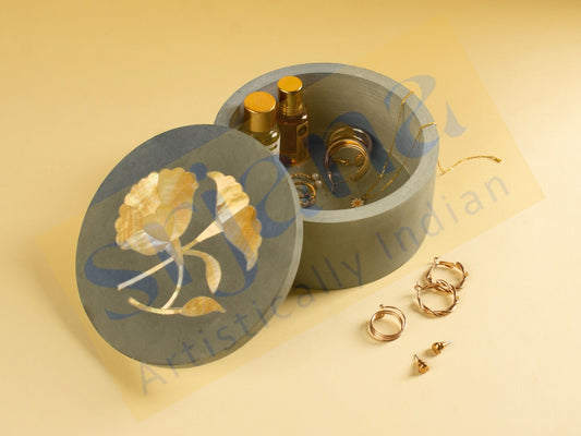 Marble Trinket Box With Mother of Pearl Inlay Work