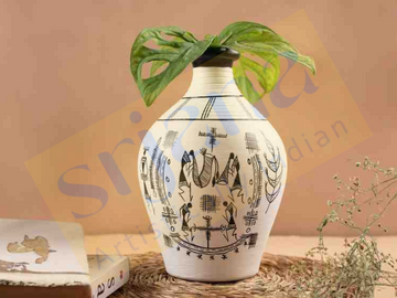 Handcrafted Terracotta Hand-Painted Vase