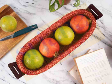 Hogla Grass Multipurpose Oval Basket with Handles