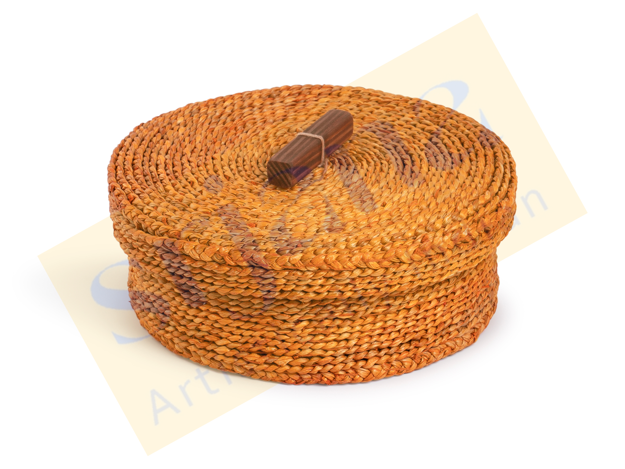 Handwoven Hogla Grass Partition Box with Lid