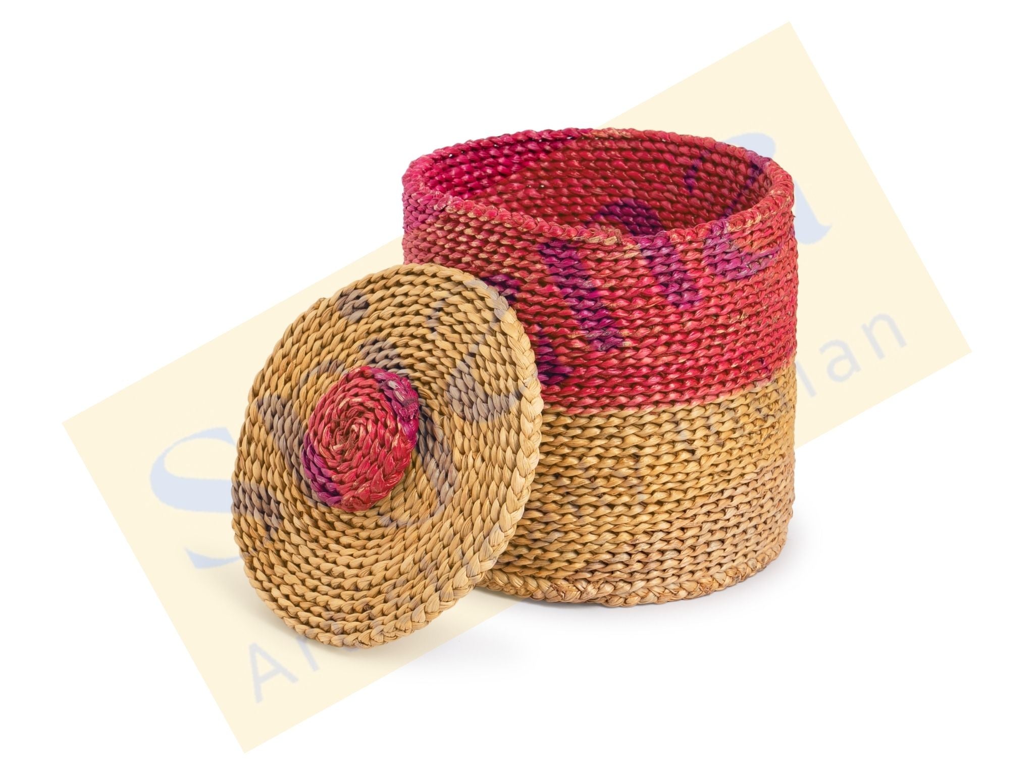 Handwoven Hogla Grass Cylindrical Basket