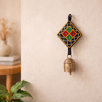 Cloth Mirror Work Bells