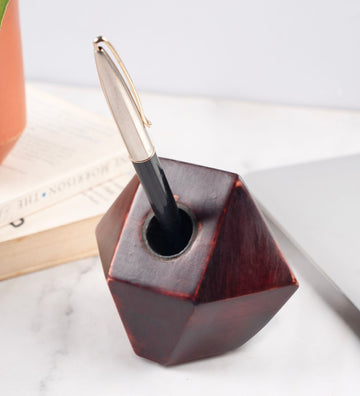 Geometric Wooden Pen Holder