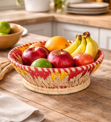Handwoven Round Moonj Grass Basket