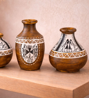 Hand-Painted Terracotta Vase