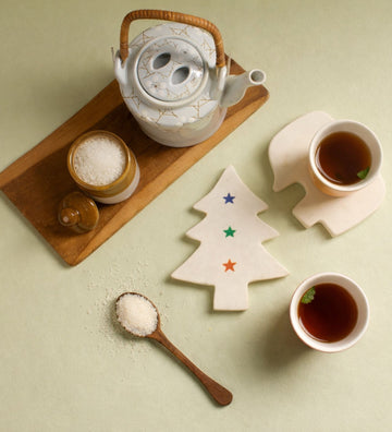 Christmas Tree Shaped Marble Coaster (Set of 2/Pair)