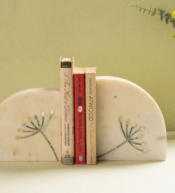 Marble Bookends With Mother of Pearl Inlay Work