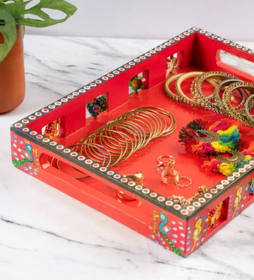Handpainted Wooden Storage Tray