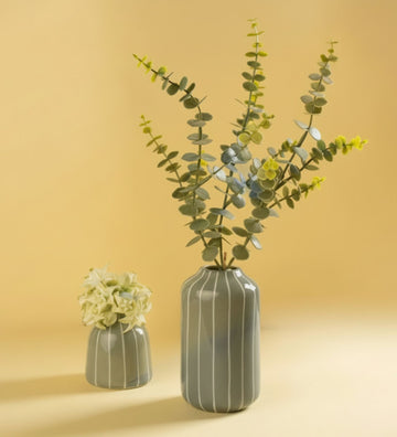 Striped Ceramic Planter (Set of 2/Pair)