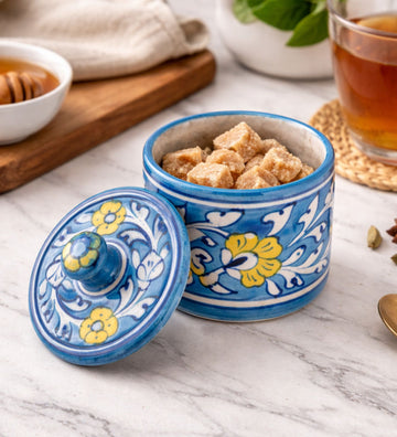 Blue Pottery Box with Lid