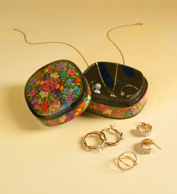 Hand Painted Paper Mache Box
