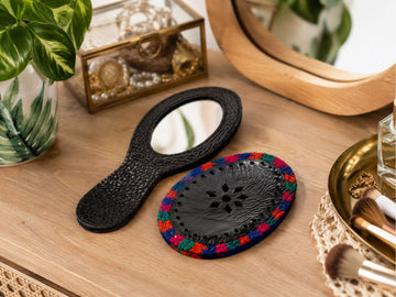 Handcrafted Vegan Leather Hand Mirror