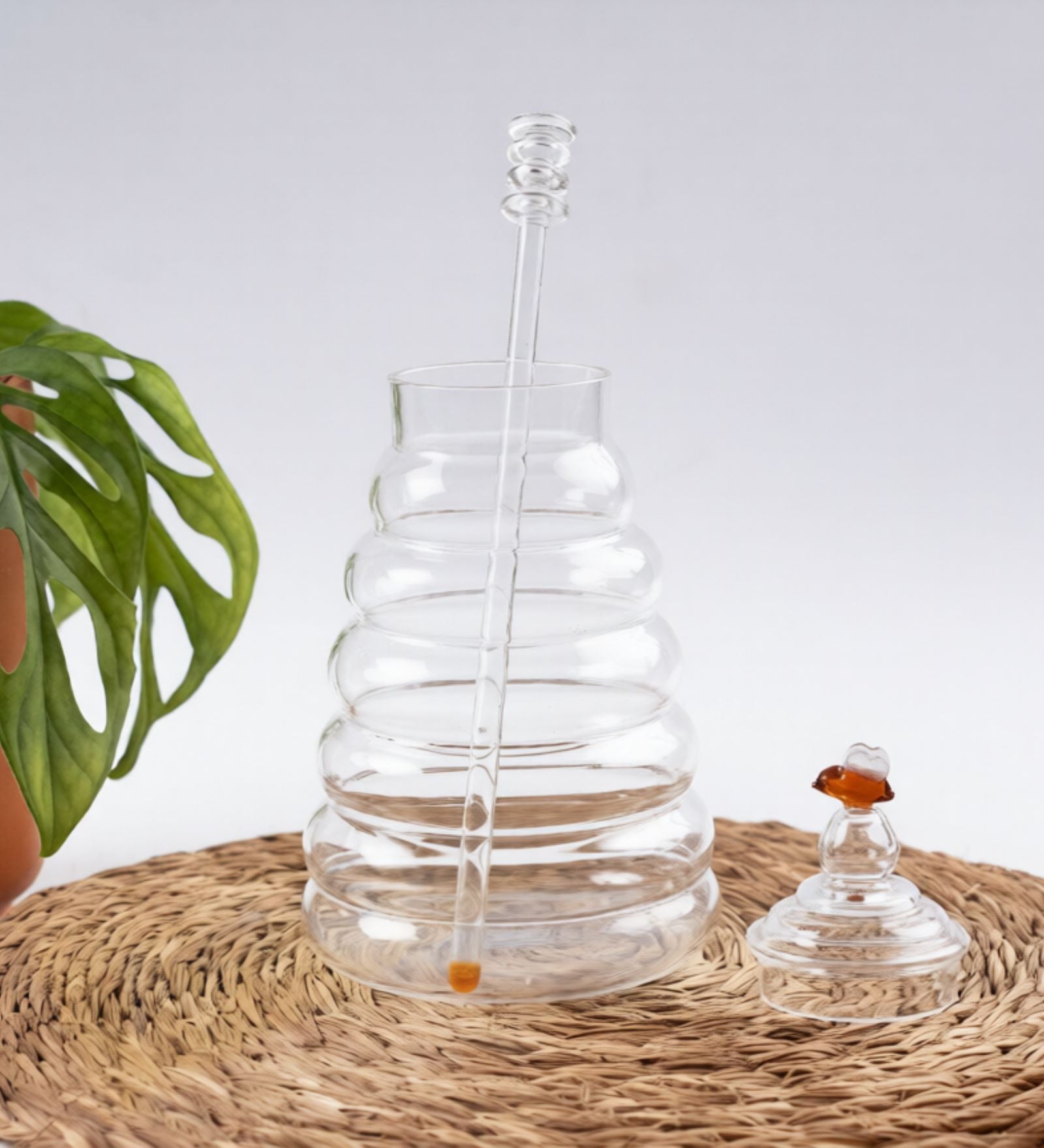 Glass Honey Pot
