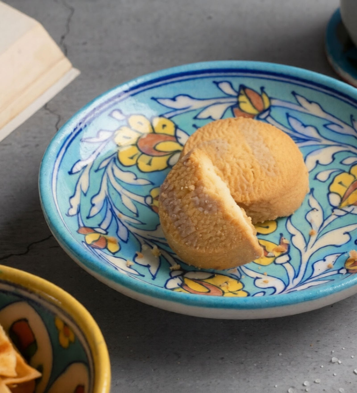 Handcrafted Blue Pottery Bowl