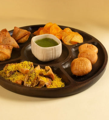 Wooden Snack Tray With Sections