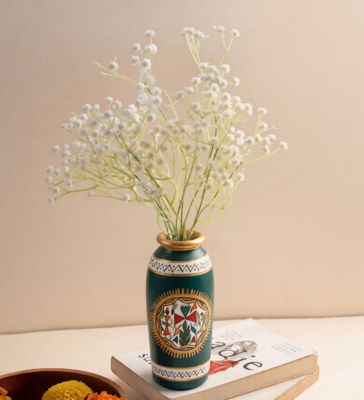 Terracotta Hand-Painted Flower Vase