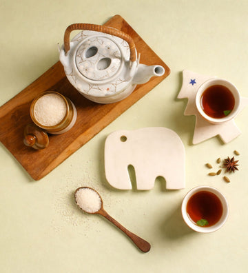 Elephant Shaped Marble Coaster (Set of 2/Pair)